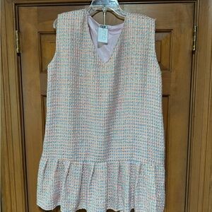 Multi colored Tweed Sleeveless Dress